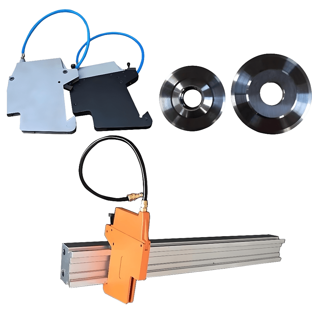 The disassembled pneumatic tool holder